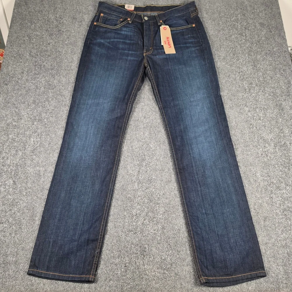 Levi's 514 Straight Fit Jeans Men 34x32 Dark Wash Denim 005140541 NWT